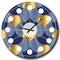 Designart 'Retro Luxury Waves In Gold And Blue Viii Mid-Century Modern Wall Clock